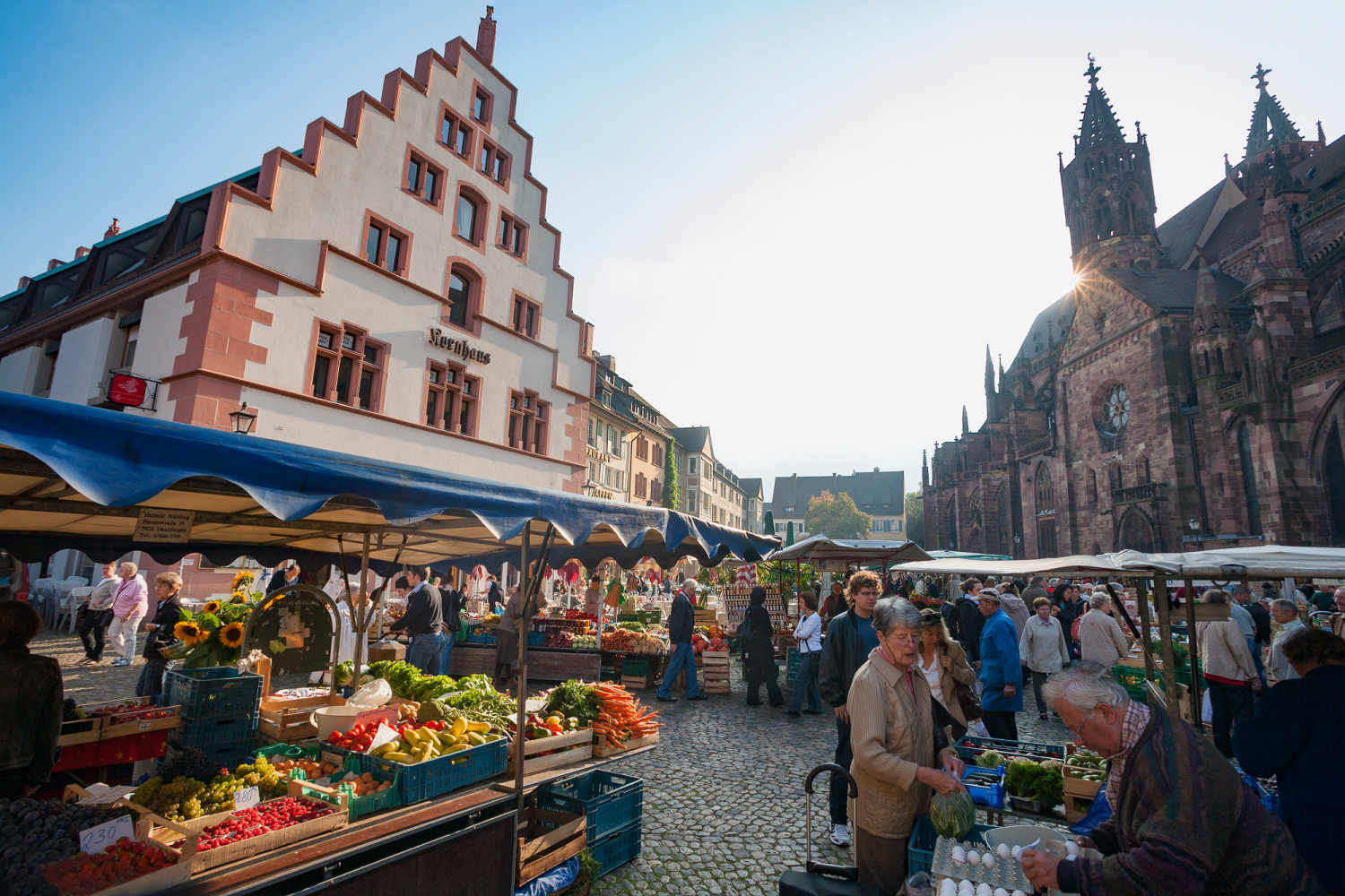 10 - Marktstände auf dem Münsterplatz, Freiburg